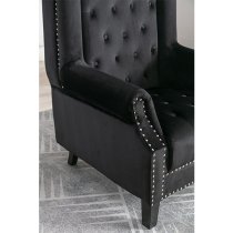 Trento Tall Upholstered Velvet Porter Chair In Black