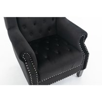 Trento Tall Upholstered Velvet Porter Chair In Black