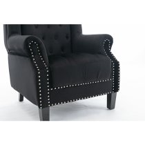 Trento Tall Upholstered Velvet Porter Chair In Black