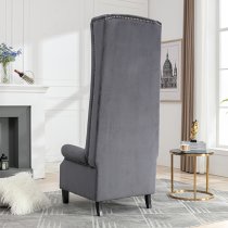 Trento Tall Upholstered Velvet Porter Chair In Grey