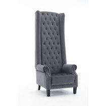 Trento Tall Upholstered Velvet Porter Chair In Grey