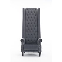 Trento Tall Upholstered Velvet Porter Chair In Grey