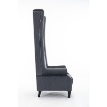 Trento Tall Upholstered Velvet Porter Chair In Grey