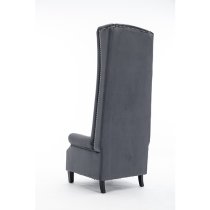 Trento Tall Upholstered Velvet Porter Chair In Grey