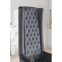 Trento Tall Upholstered Velvet Porter Chair In Grey