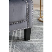 Trento Tall Upholstered Velvet Porter Chair In Grey