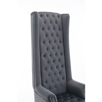 Trento Tall Upholstered Velvet Porter Chair In Grey