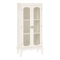 Ramona Wooden Bathroom Cabinet With 2 Glass Doors In Ivory