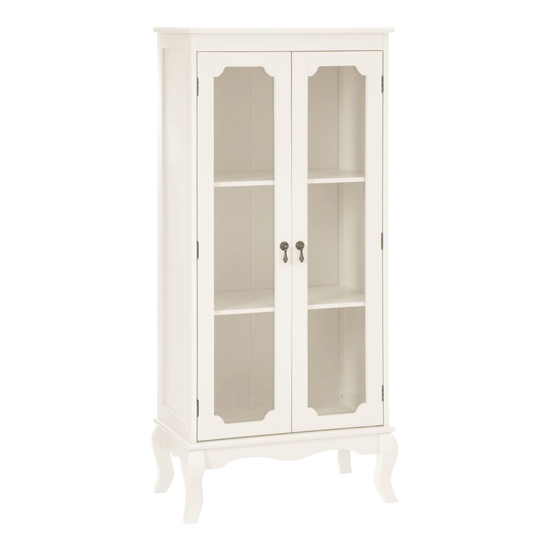 Ramona Wooden Bathroom Cabinet With 2 Glass Doors In Ivory