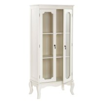 Ramona Wooden Bathroom Cabinet With 2 Glass Doors In Ivory