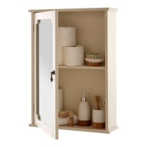 Ramona Wooden Bathroom Mirrored Cabinet In Ivory