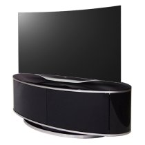 Lanza High Gloss TV Stand With Push Release Doors In Black