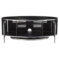 Lanza High Gloss TV Stand With Push Release Doors In Black