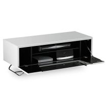 Chroma Small High Gloss TV Stand With Steel Frame In White