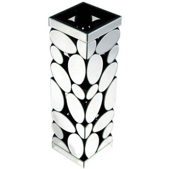 Rosie Vase Large In Silver With Pebble Pattern Mirror