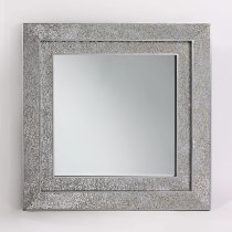 Amber Decorative Wall Mirror Square In Mosaic Silver Frame