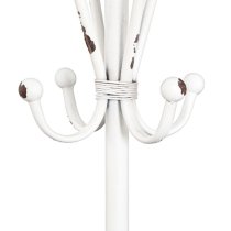 Amsterdam Loft Coat Stand In Distressed White Metal With 8 Hooks