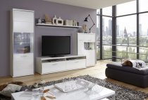 Libya Wide LCD TV Stand In White High Gloss With 2 Drawer