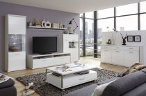 Libya Wide LCD TV Stand In White High Gloss With 2 Drawer