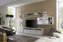 Libya Wide LCD TV Stand In White High Gloss With 2 Drawer