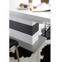 Libya Extendable Dining Table In White With 6 Paulo Chairs