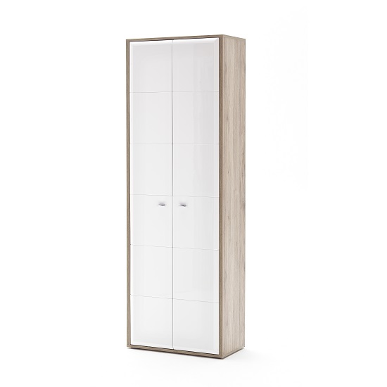 Camino Wardrobe In White Gloss Front And Sanremo Oak With 2 Door