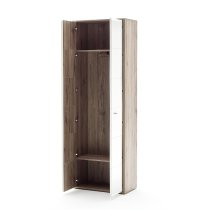 Camino Wardrobe In White Gloss Front And Sanremo Oak With 2 Door