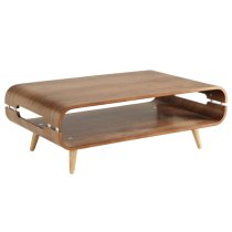 Marin Wooden Coffee Table In Walnut With Spindle Shape Legs