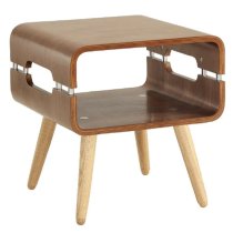 Marin Wooden Lamp Table In Walnut With Spindle Shape Legs