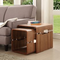 Marin Wooden Nesting Tables In Walnut With Spindle Shape Legs