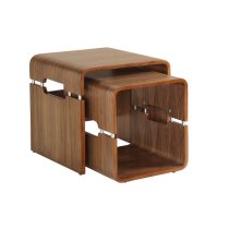 Marin Wooden Nesting Tables In Walnut With Spindle Shape Legs