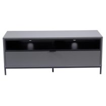 Clevedon Small Wooden TV Stand In Charcoal And Black