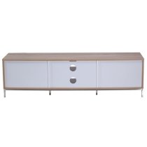 Cerritos Medium Wooden TV Stand In Light Oak And White