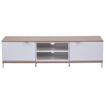 Cerritos Medium Wooden TV Stand In Light Oak And White