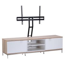 Cerritos Medium Wooden TV Stand In Light Oak And White