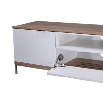 Clevedon Large Wooden TV Stand In Light Oak And White