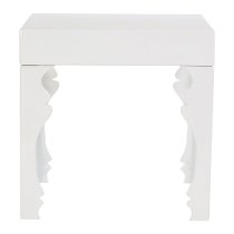 Louis Rectangular High Gloss Side Table In White