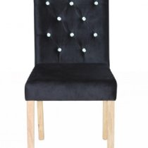 Kilcon Dining Chair In Black Velvet And Diamante in A Pair