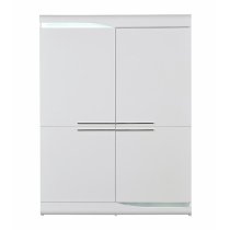 Merida Wooden Display Cabinet In White High Gloss With 4 Doors