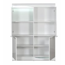 Merida Wooden Display Cabinet In White High Gloss With 4 Doors