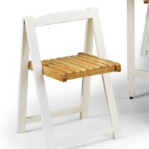 Saidi Natural And White Dining Table With 4 Folding Chairs