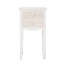 Juliet Wooden Bedside Table With 2 Drawer In White And Cream