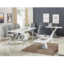 Axara Large Extending Grey Dining Table 6 Summer Grey Chairs