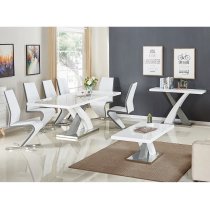 Axara Large Extending Grey Dining Table 6 Summer Grey Chairs