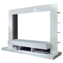 Stamford Entertainment Unit In White Gloss Fronts With Shelving