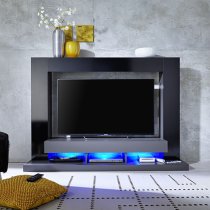 Stamford Entertainment Unit In Black Gloss Fronts With Shelving