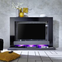 Stamford Entertainment Unit In Black Gloss Fronts With Shelving