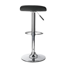 Ohioan Leather Bar Stool With Chrome Base In Black