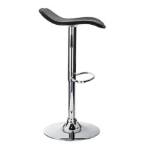 Ohioan Leather Bar Stool With Chrome Base In Black