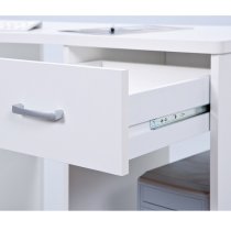 Halifax Corner Computer Desk In White With Drawer And Shelves